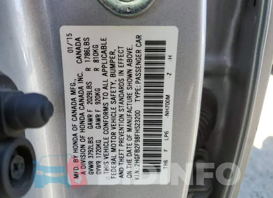 2HGFB2F98FH523200 Photo# 10