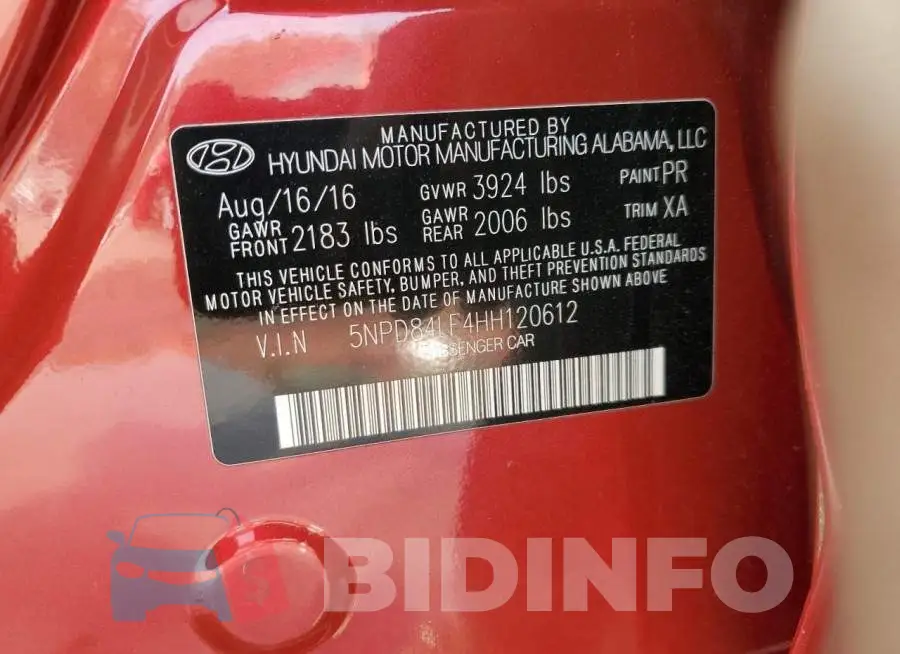5NPD84LF4HH120612 Photo# 10