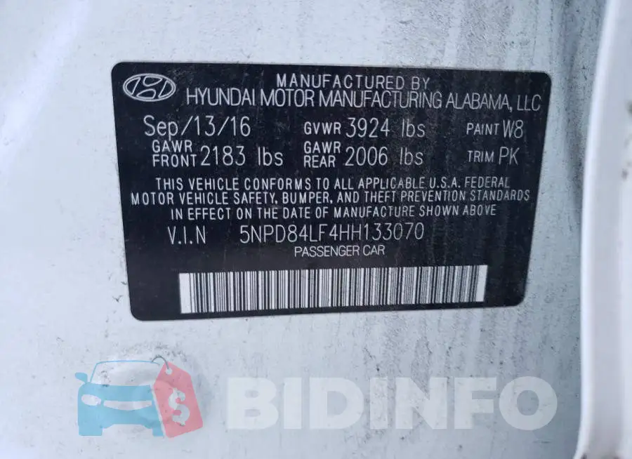 5NPD84LF4HH133070 Photo# 10