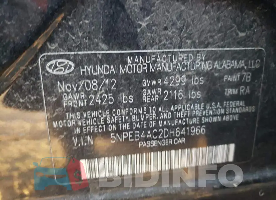 5NPEB4AC2DH641966 Photo# 12