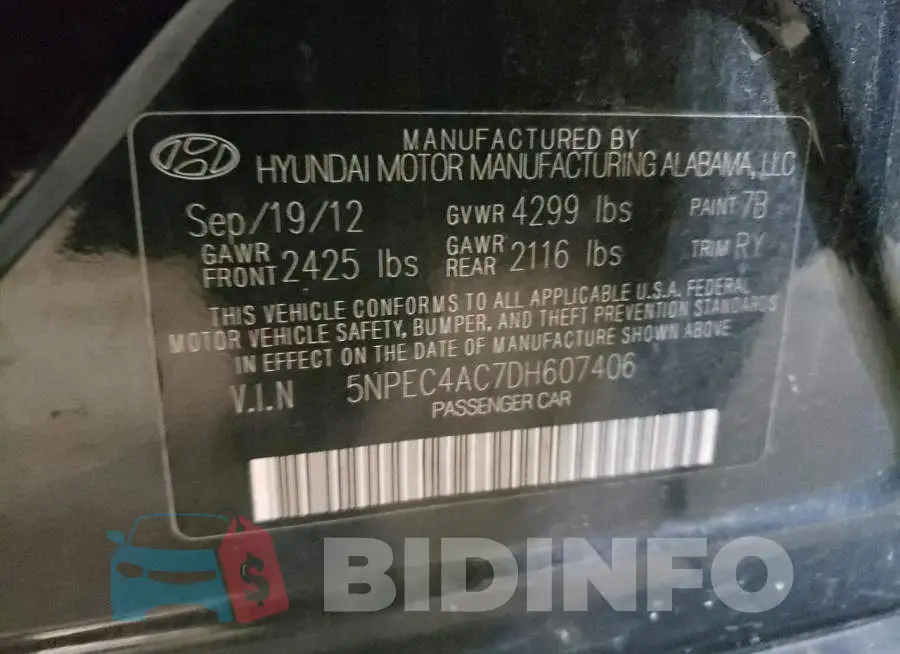 5NPEC4AC7DH607406 Photo# 10