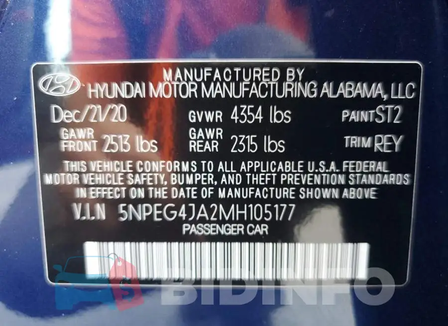 5NPEG4JA2MH105177 Photo# 10