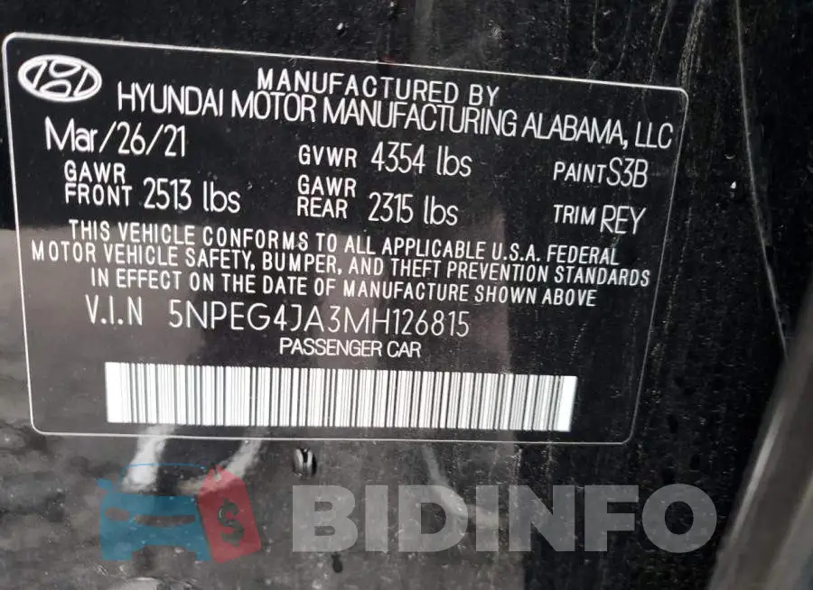 5NPEG4JA3MH126815 Photo# 12