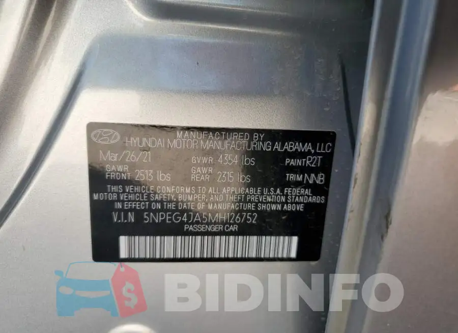 5NPEG4JA5MH126752 Photo# 10