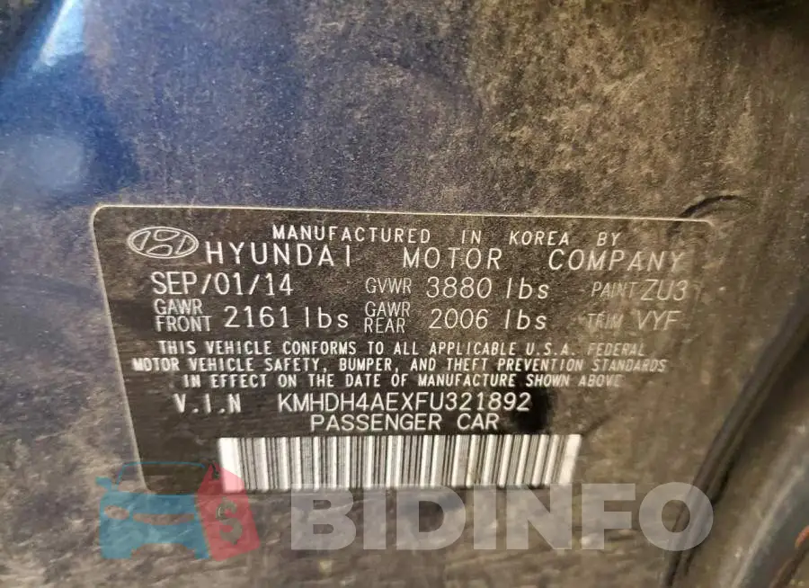 KMHDH4AEXFU321892 Photo# 12