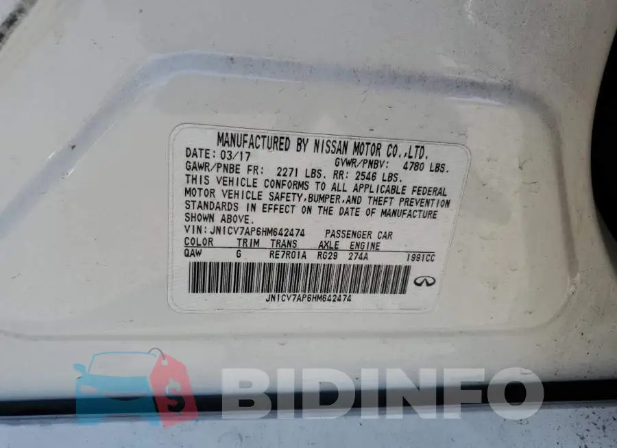 JN1CV7AP6HM642474 Photo# 10