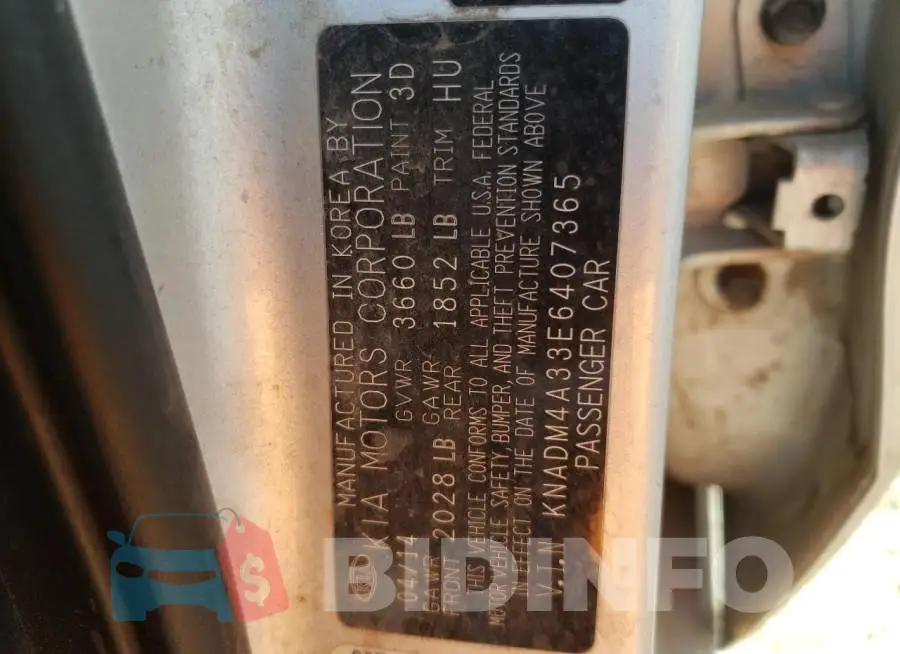 KNADM4A33E6407365 Photo# 10