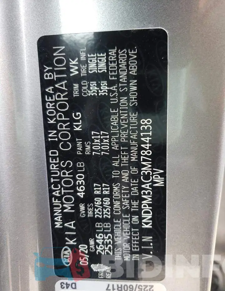 KNDPM3AC3M7844138 Photo# 13
