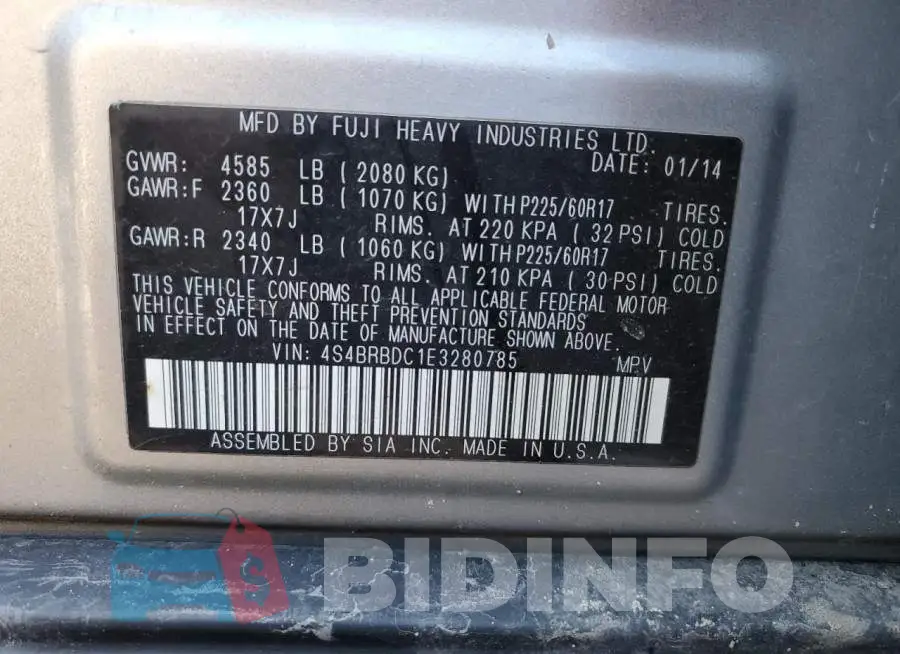 4S4BRBDC1E3280785 Photo# 12