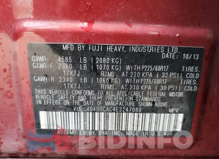 4S4BRCAC4E3247080 Photo# 13
