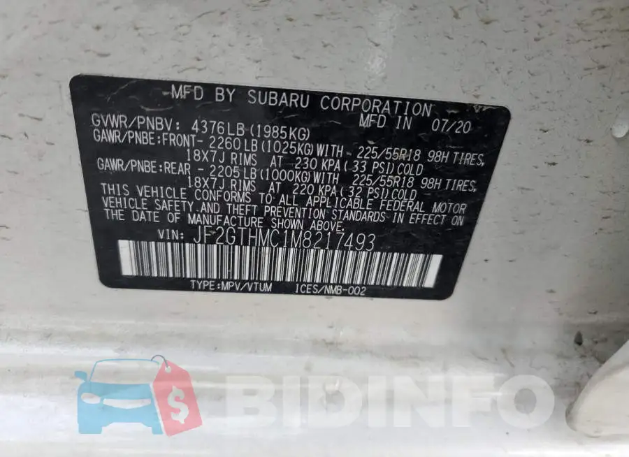 JF2GTHMC1M8217493 Photo# 10