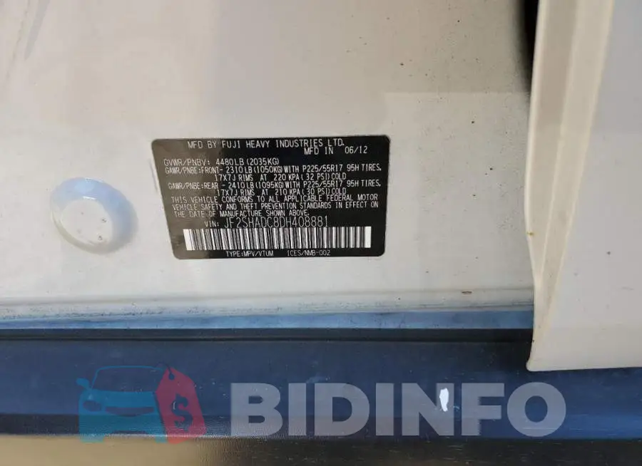 JF2SHADC8DH408881 Photo# 10