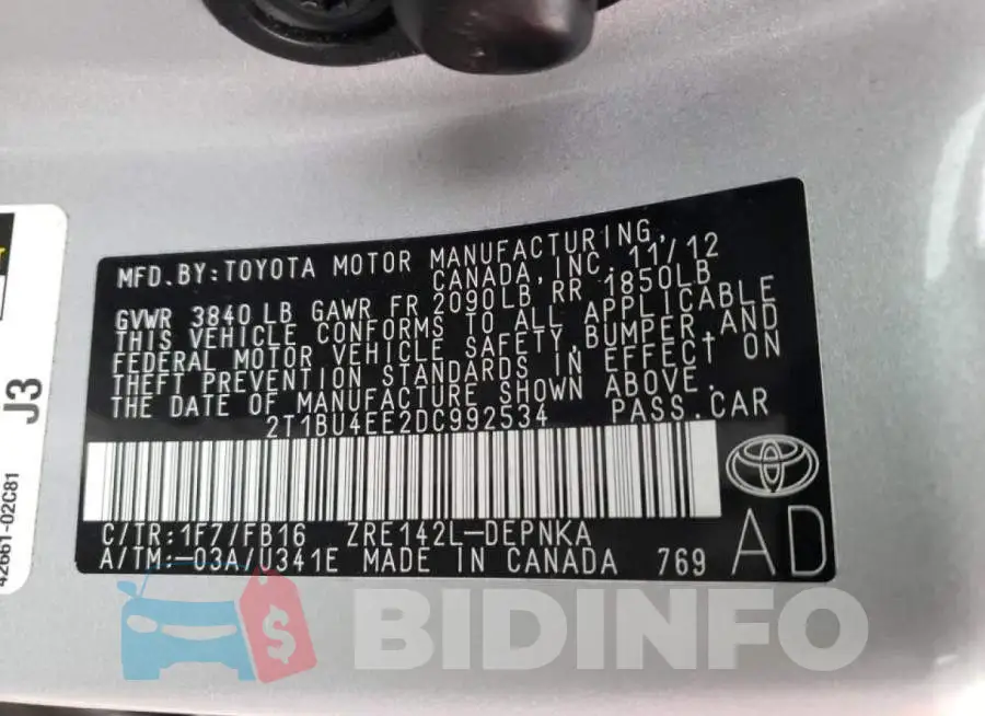 2T1BU4EE2DC992534 Photo# 12