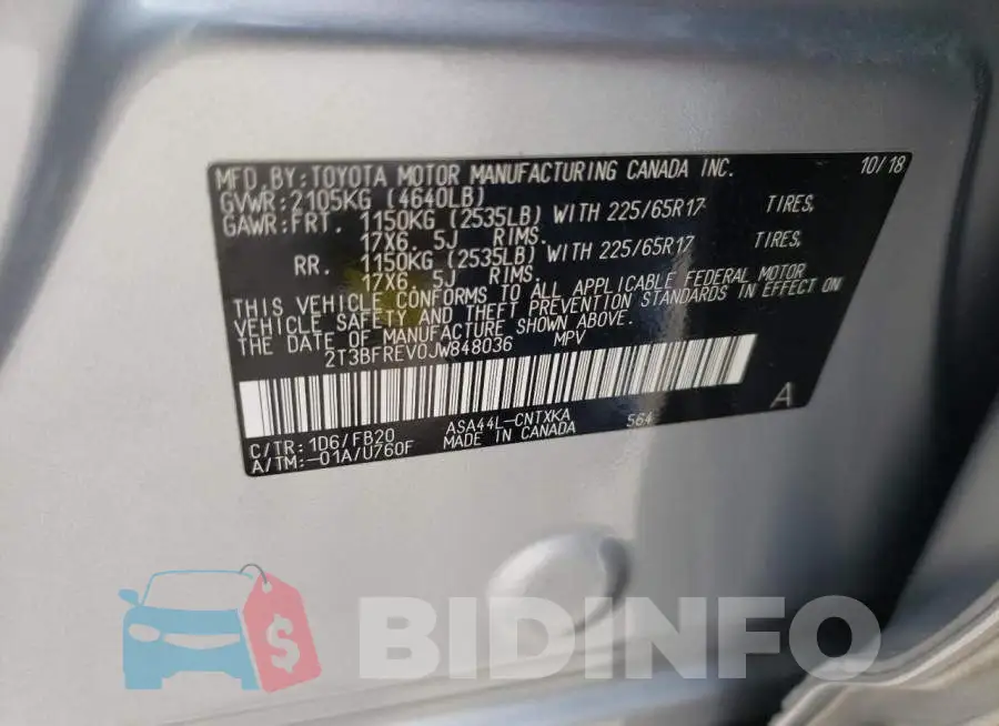 2T3BFREV0JW848036 Photo# 13
