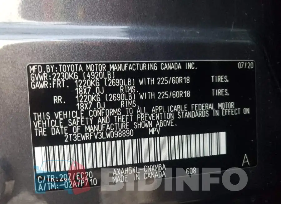 2T3EWRFV3LW098890 Photo# 10