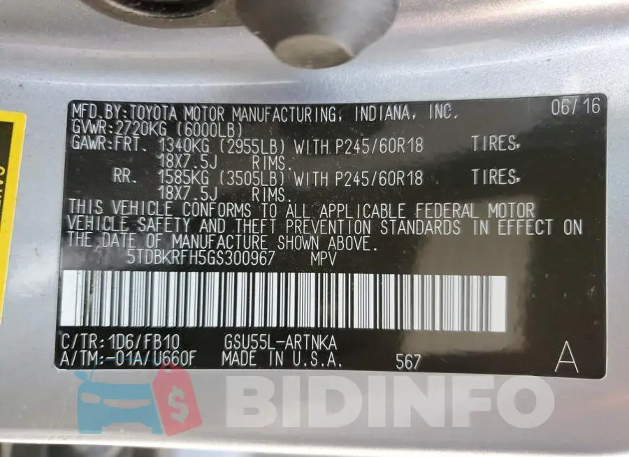 5TDBKRFH5GS300967 Photo# 10