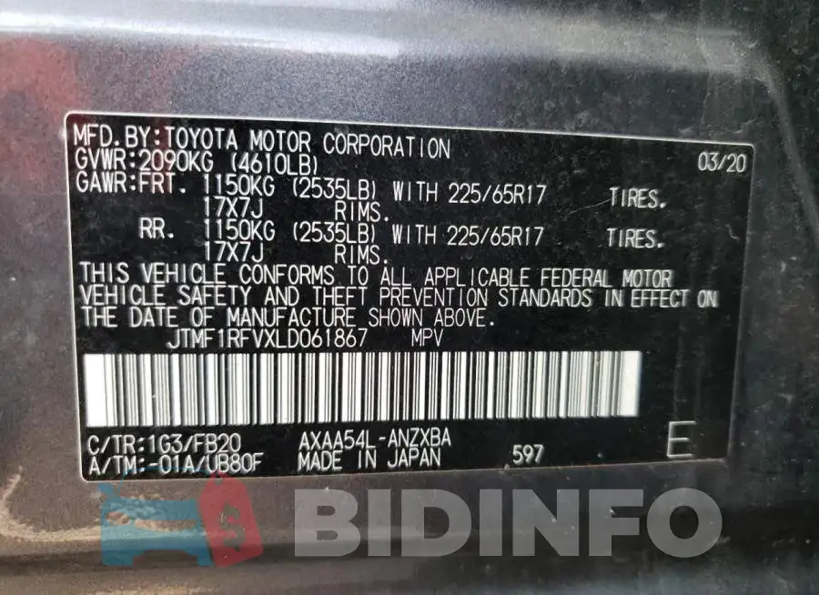 JTMF1RFVXLD061867 Photo# 10