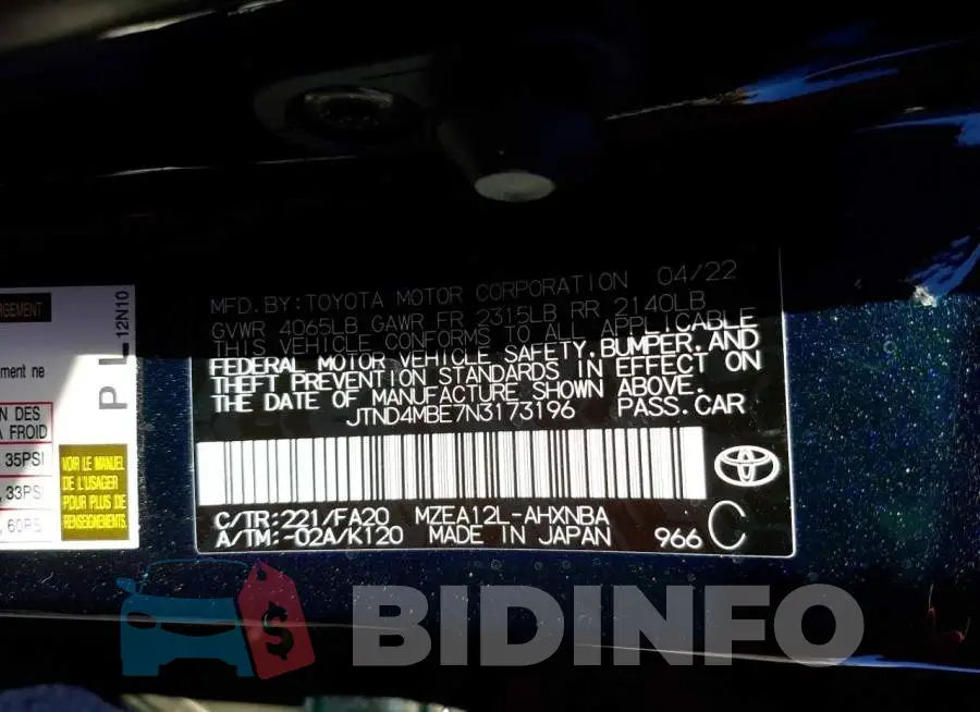 JTND4MBE7N3173196 Photo# 10