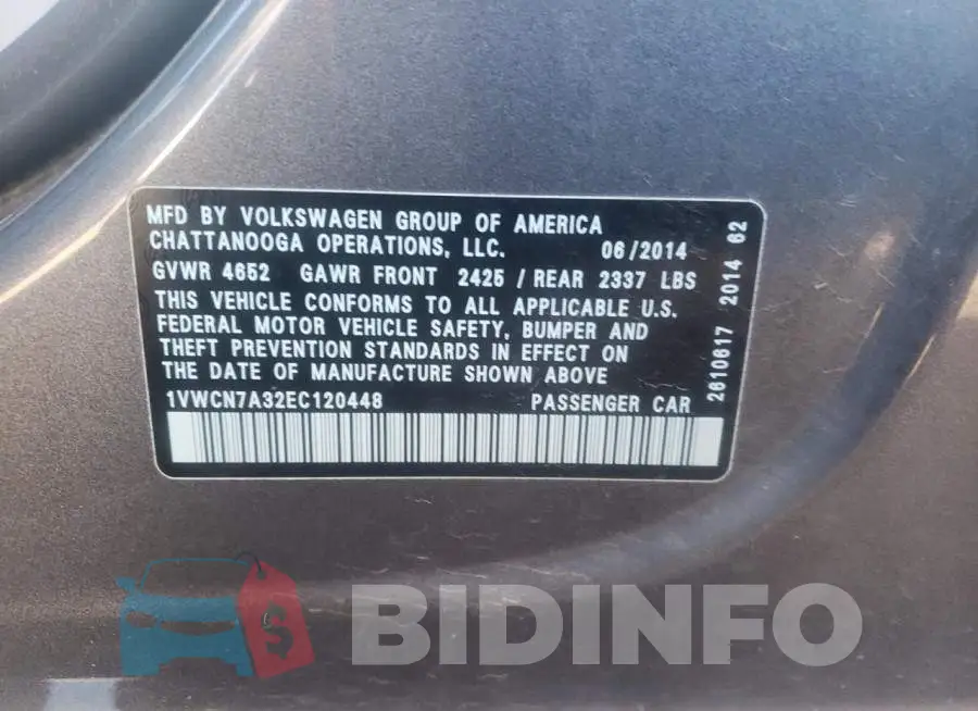1VWCN7A32EC120448 Photo# 10