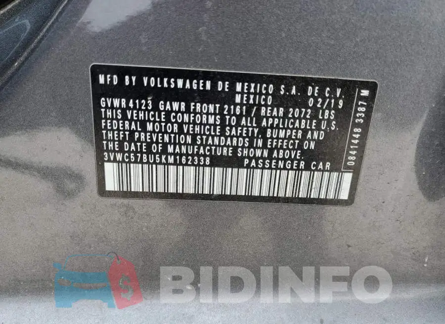 3VWC57BU5KM162338 Photo# 12