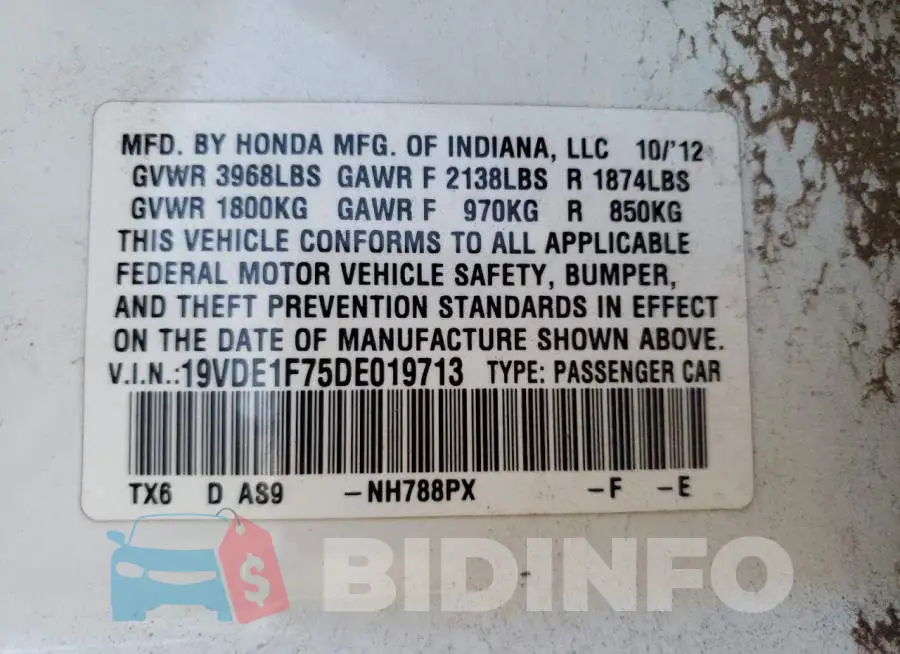 19VDE1F75DE019713 Photo# 10