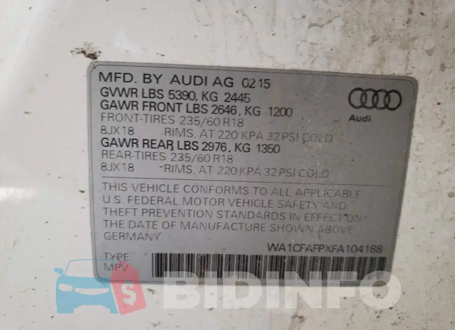 WA1CFAFPXFA104188 Photo# 10