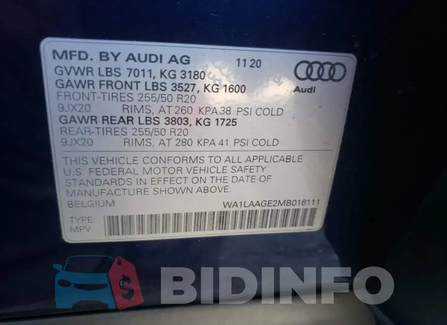 WA1LAAGE2MB016111 Photo# 10