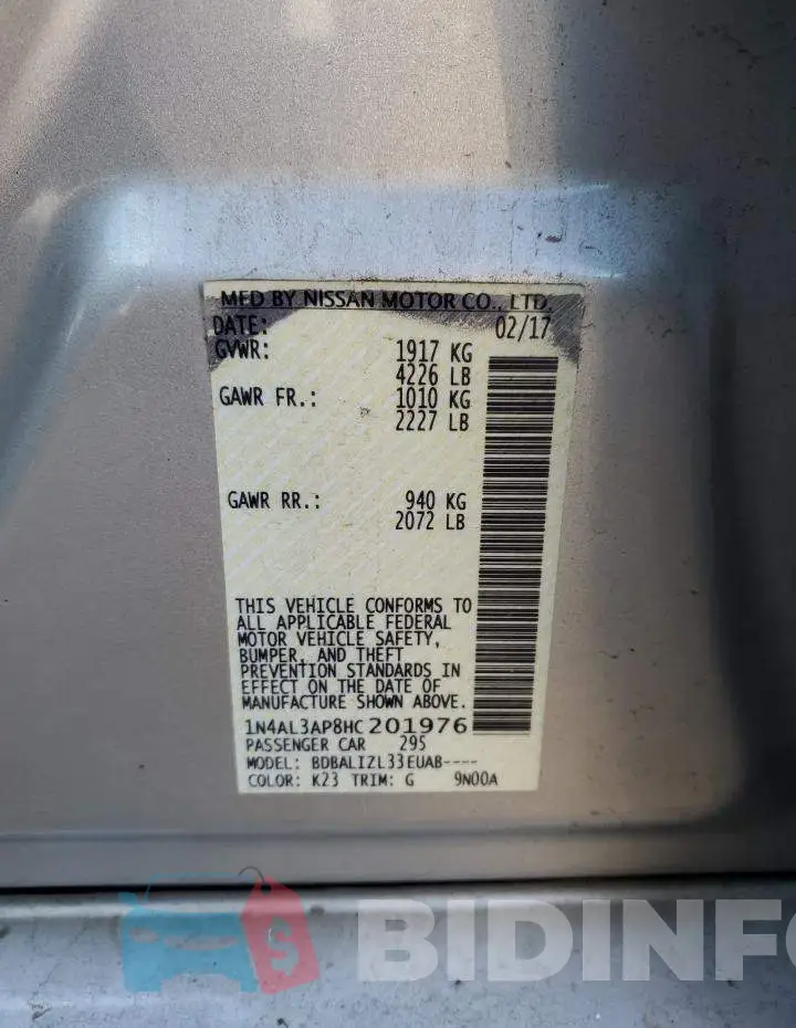 1N4AL3AP8HC201976 Photo# 13