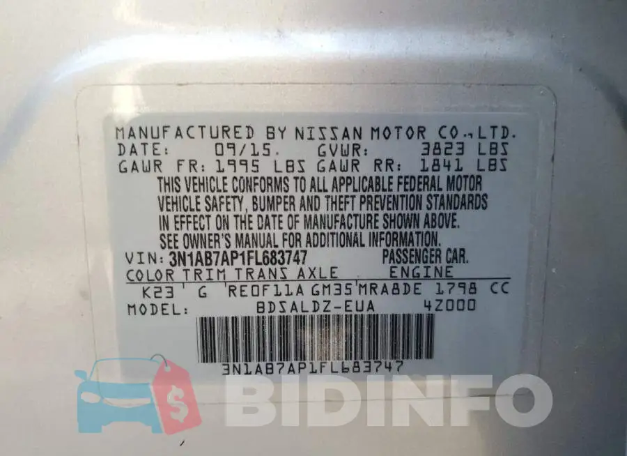 3N1AB7AP1FL683747 Photo# 10