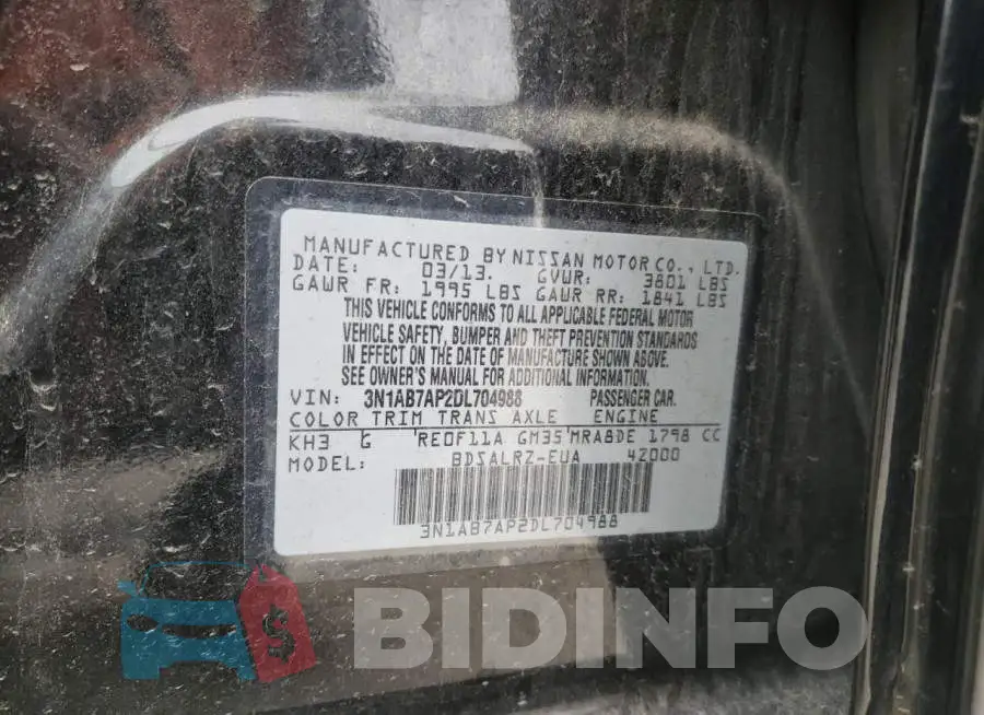 3N1AB7AP2DL704988 Photo# 12