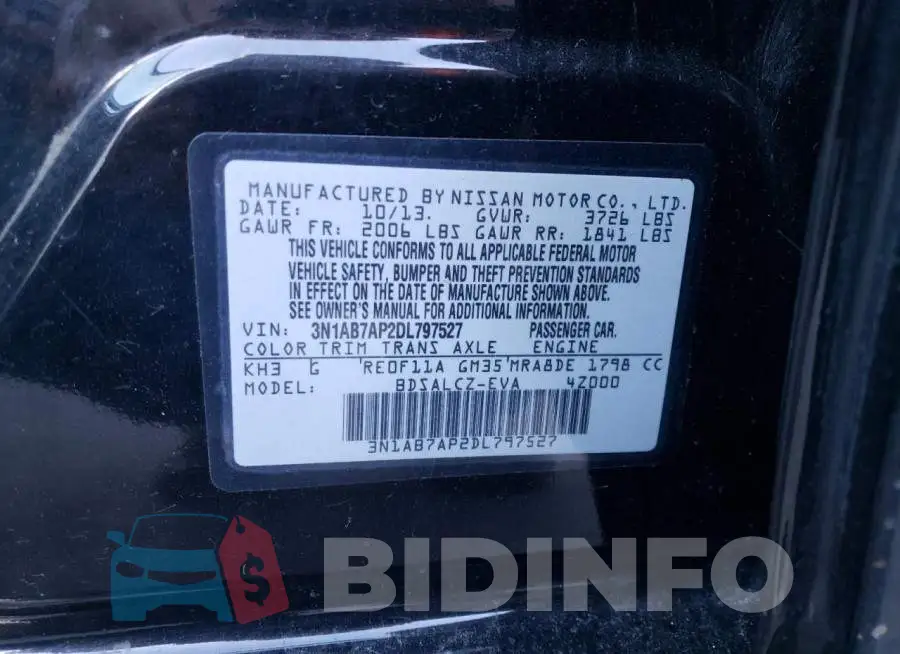 3N1AB7AP2DL797527 Photo# 12