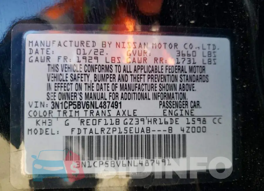 3N1CP5BV6NL487491 Photo# 10