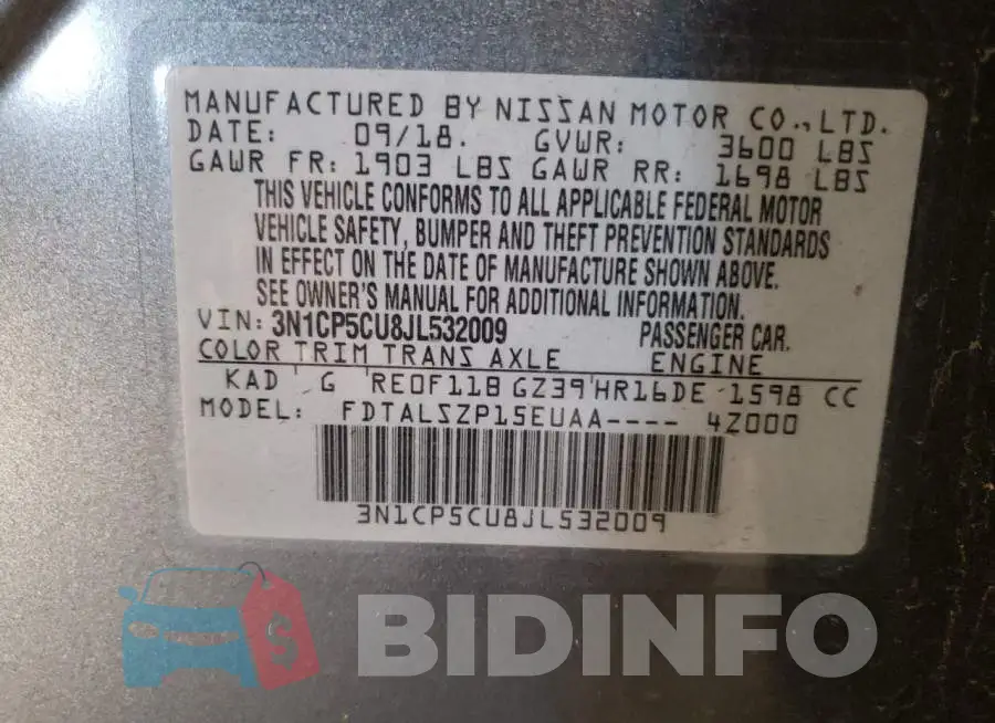 3N1CP5CU8JL532009 Photo# 13