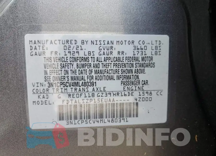 3N1CP5CV4ML480391 Photo# 10