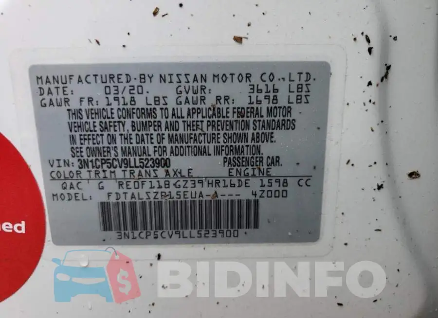 3N1CP5CV9LL523900 Photo# 10