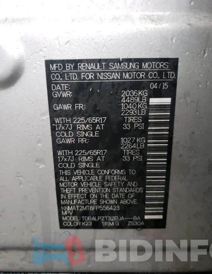 KNMAT2MT6FP556423 Photo# 10