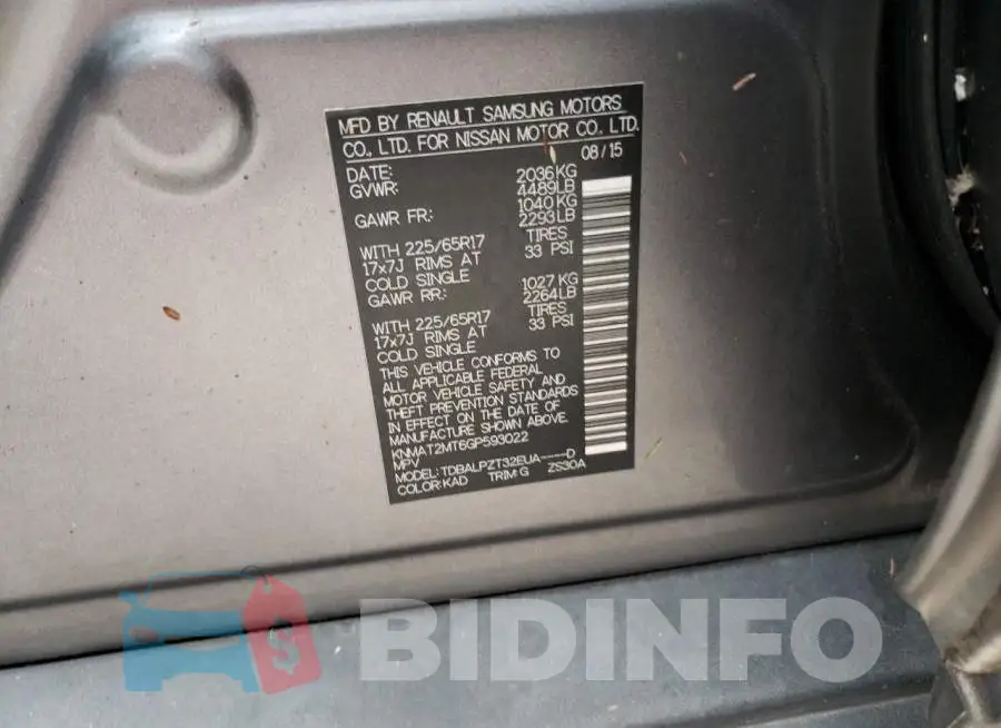 KNMAT2MT6GP593022 Photo# 10
