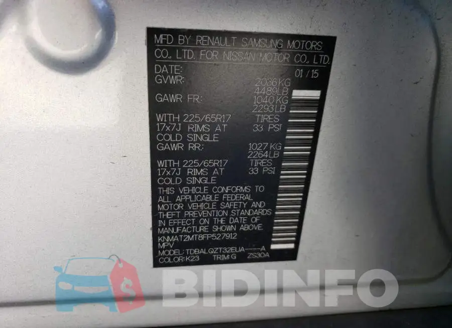 KNMAT2MT8FP527912 Photo# 13