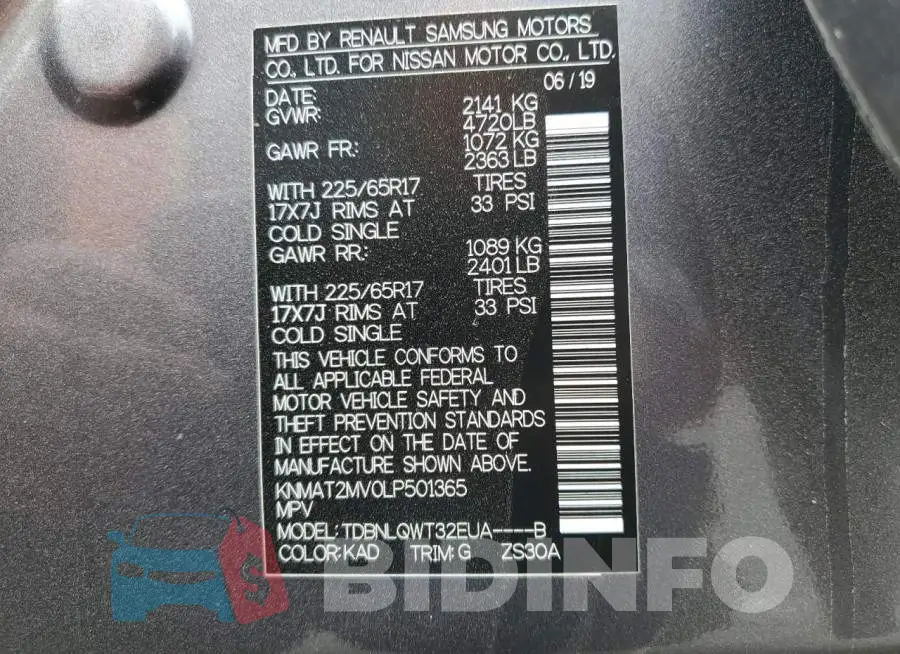 KNMAT2MV0LP501365 Photo# 10