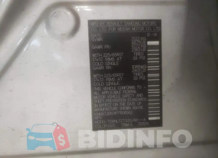 KNMAT2MVXFP506562 Photo# 12