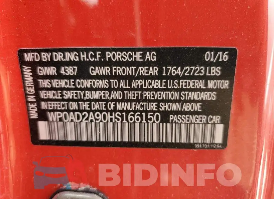WP0AD2A90HS166150 Photo# 10