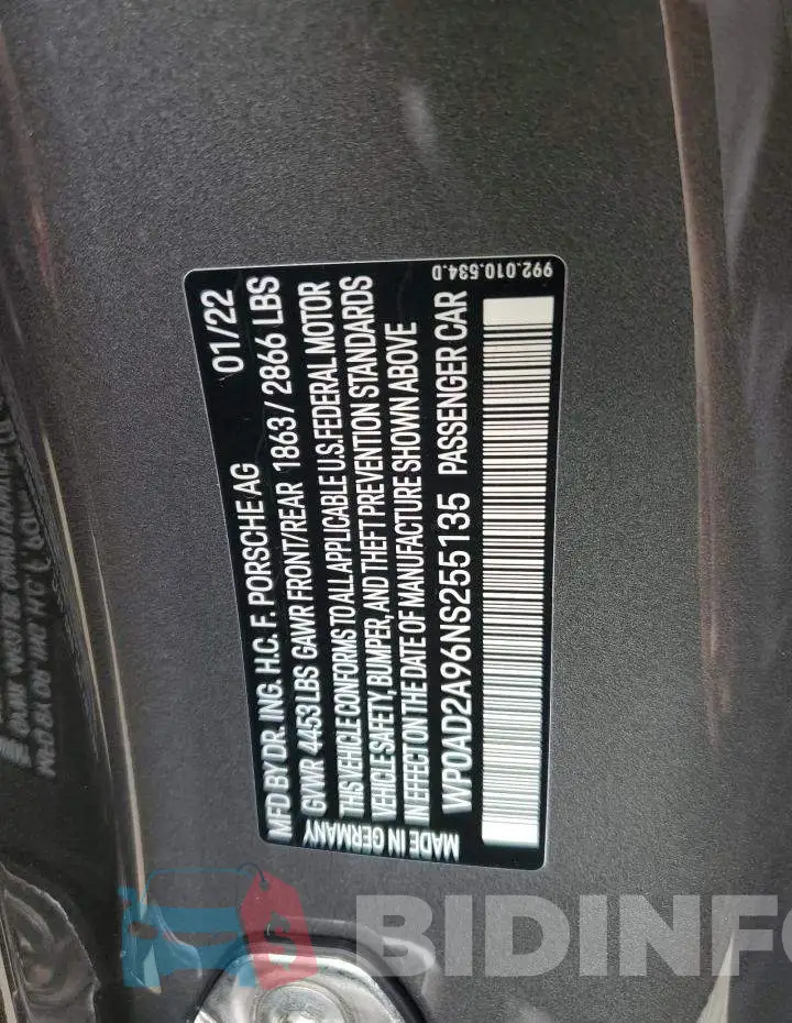 WP0AD2A96NS255135 Photo# 10