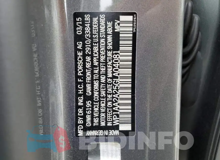 WP1AA2A25GLA04081 Photo# 10