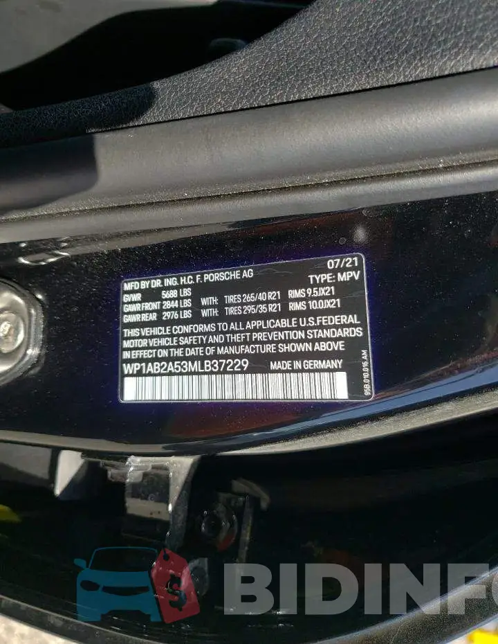 WP1AB2A53MLB37229 Photo# 10