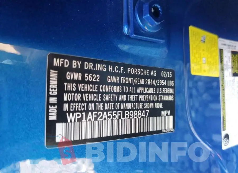 WP1AF2A55FLB98847 Photo# 10
