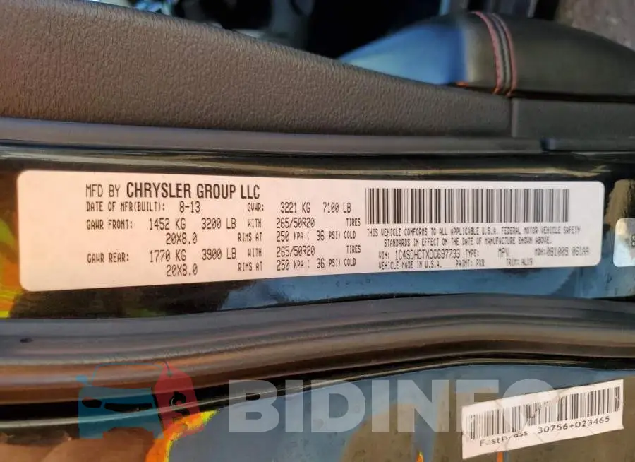 1C4SDHCTXDC697733 Photo# 13