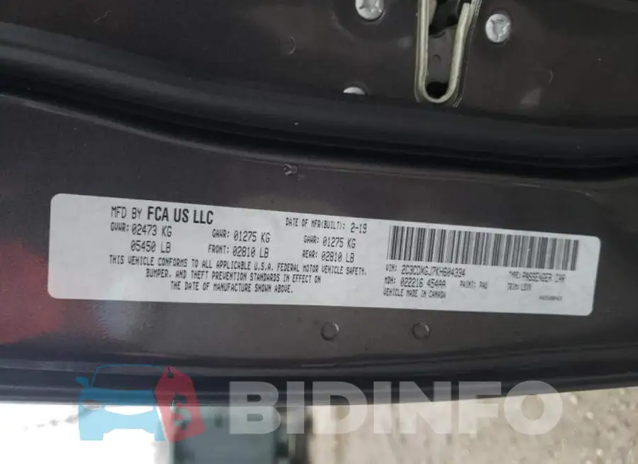 2C3CDXGJ7KH604334 Photo# 13