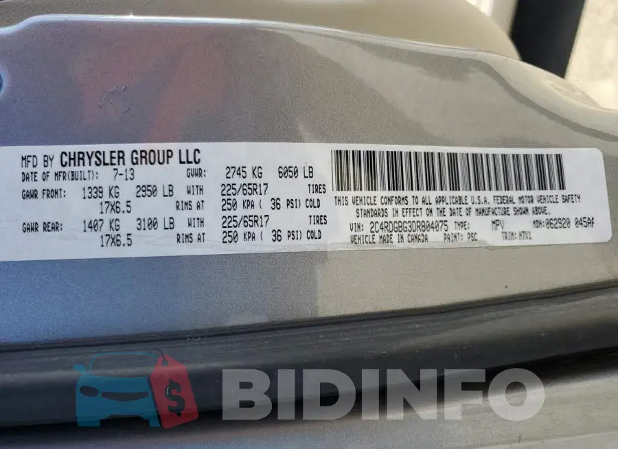 2C4RDGBG3DR804075 Photo# 13