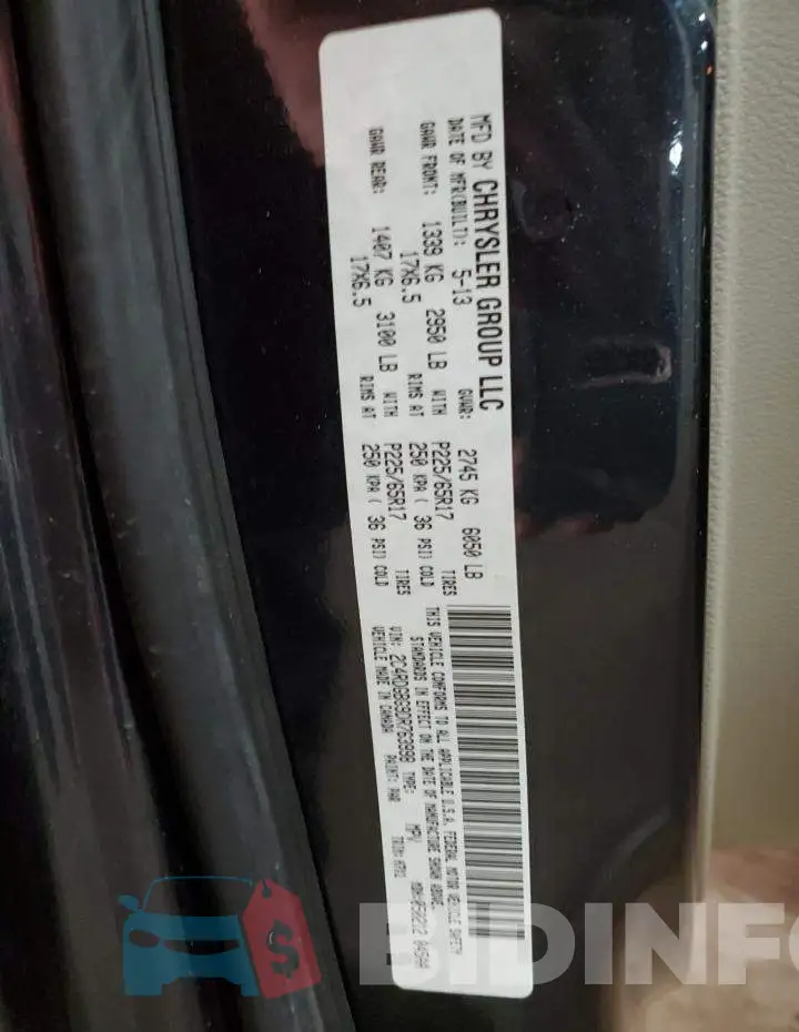 2C4RDGBG9DR763998 Photo# 10