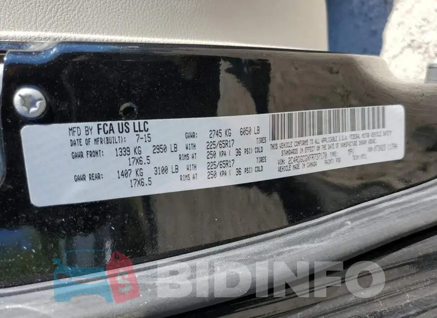 2C4RDGCGXFR737170 Photo# 10